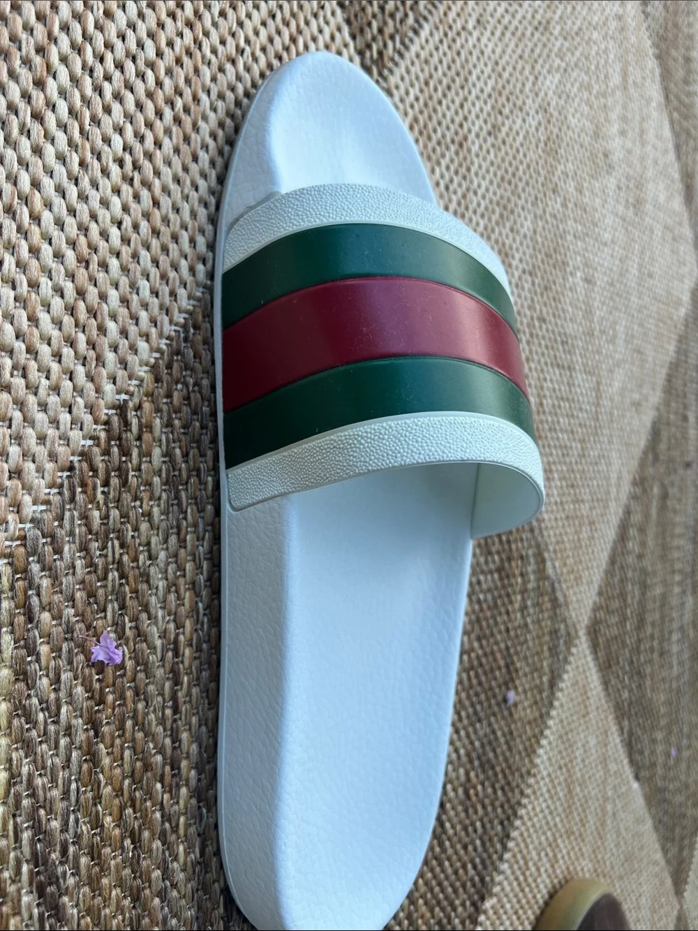 Gucci Men’s Slide Sandals with Green and Red Stripes